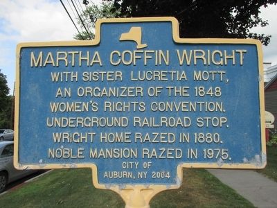 Martha Coffin Wright Marker. Click for full size. Martha Coffin Wright Marker image. Click for full size.