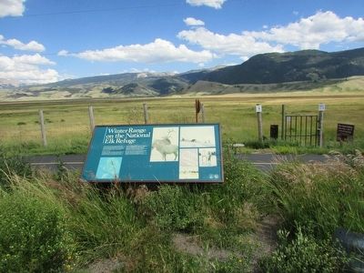Winter Range on the National Elk Refuge Marker. Click for full size. Winter Range on the National Elk Refuge Marker image. Click for full size.