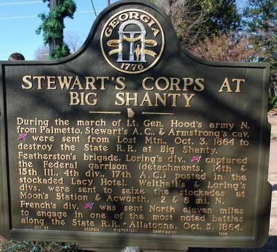 Stewart's Corps at Big Shanty Marker. Click for full size. Stewart's Corps at Big Shanty Marker image. Click for full size.