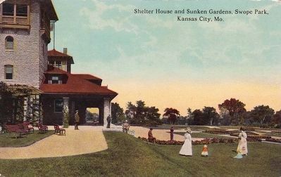 <i>Shelter House and Sunken Gardens, Swope Park, Kansas City, Mo.</i> image. Click for full size.