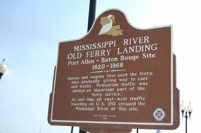 Mississippi River Old Ferry Landing Marker. Click for full size. Mississippi River Old Ferry Landing Marker image. Click for full size.