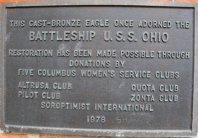 Battleship U.S.S. Ohio Marker. Click for full size. Battleship U.S.S. Ohio Marker image. Click for full size.