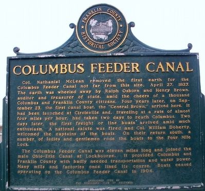 Columbus Feeder Canal side of the marker. Click for full size. Columbus Feeder Canal side of the marker image. Click for full size.