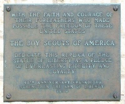 Replica of the Statue of Liberty Marker. Click for full size. Replica of the Statue of Liberty Marker image. Click for full size.