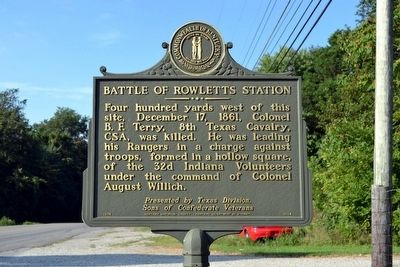 Battle of Rowletts Station Marker image. Click for full size.