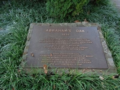 Abraham's Oak Marker outside the Crystal Shrine Grotto image. Click for full size.