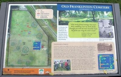 Old Franklinton Cemetery Archaeology Marker. Click for full size. Old Franklinton Cemetery Archaeology Marker image. Click for full size.