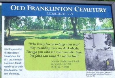 Old Franklinton Cemetery Archaeology Marker image, Touch for more information