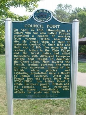 Council Point / Pontiac's Council Marker image. Click for full size.