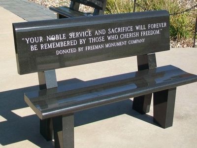 Defenders of Freedom Veterans Memorial Bench. Click for full size. Defenders of Freedom Veterans Memorial Bench image. Click for full size.