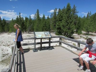 Marker in the Upper Geyser Basin. Click for full size. Marker in the Upper Geyser Basin image. Click for full size.