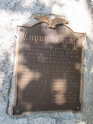 Cayuga County Korean War Memorial Plaque image. Click for full size.