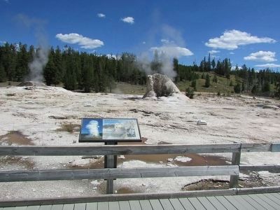 Marker in the Upper Geyser Basin. Click for full size. Marker in the Upper Geyser Basin image. Click for full size.