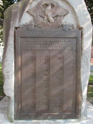Cayuga County WWII Memorial Plaque image. Click for full size.