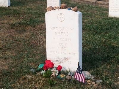 Medgar Evers' grave at Arlington National Cemetery. Click for full size. Medgar Evers' grave at Arlington National Cemetery image. Click for full size.