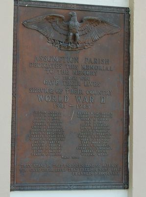 Assumption Parish WWII Memorial image. Click for full size.