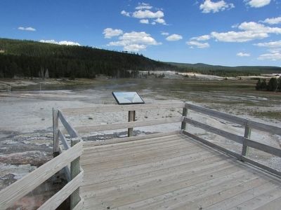 Marker in the Upper Geyser Basin. Click for full size. Marker in the Upper Geyser Basin image. Click for full size.
