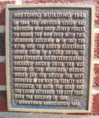 Memorial Building Marker image. Click for full size.