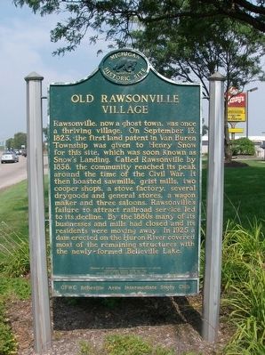Old Rawsonville Village Marker. Click for full size. Old Rawsonville Village Marker image. Click for full size.