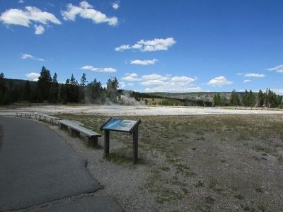 Marker in the Upper Geyser Basin. Click for full size. Marker in the Upper Geyser Basin image. Click for full size.