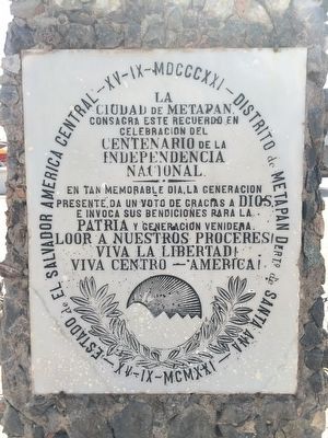 Centennial of Salvadoran Independence Marker image. Click for full size.