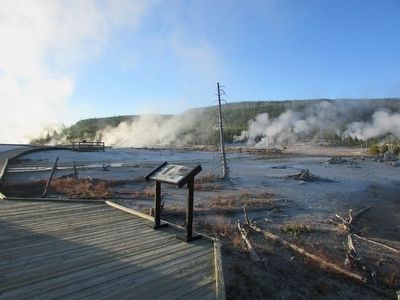 Marker at the Norris Geyser Basin. Click for full size. Marker at the Norris Geyser Basin image. Click for full size.
