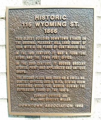 Historic 115 Wyoming Street Marker. Click for full size. Historic 115 Wyoming Street Marker image. Click for full size.
