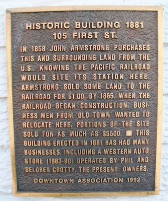 105 First Street Marker. Click for full size. 105 First Street Marker image. Click for full size.