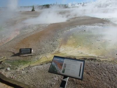 Marker at the Norris Geyser Basin. Click for full size. Marker at the Norris Geyser Basin image. Click for full size.
