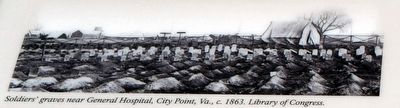 Soldiers' Graves, City Point, Virginia, c. 1863 image. Click for full size.