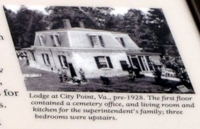 Lodge at City Point, Virginia, pre-1928 image. Click for full size.