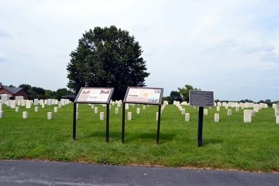 Mill Springs National Cemetery (L) and<br>A National Cemetery System (R) Markers image. Click for full size.