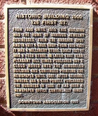 126 First Street Marker image. Click for full size.