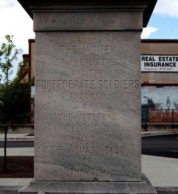Women of the Sixty's Confederate Monument<br>East Inscription. Click for full size. Women of the Sixty's Confederate Monument<br>East Inscription image. Click for full size.