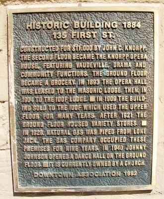135 First Street Marker. Click for full size. 135 First Street Marker image. Click for full size.