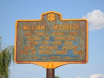 William McCreedy Marker. Click for full size. William McCreedy Marker image. Click for full size.