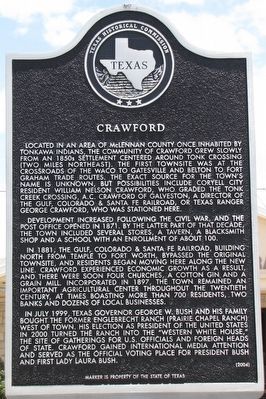 Crawford Texas Historical Marker image. Click for full size.