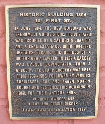 121 First Street Marker image. Click for full size.