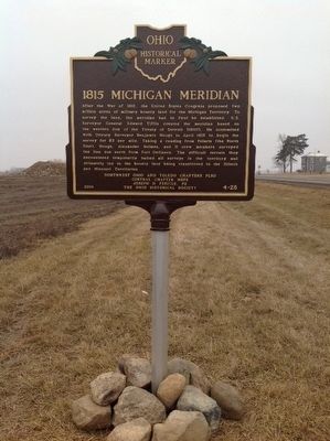 1815 Michigan Meridian / 1915 Ohio Michigan State Line Survey Marker image. Click for full size.