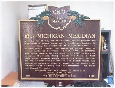1815 Michigan Meridian side of the marker image. Click for full size.