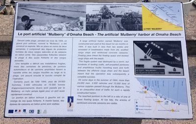 Le port artificiel "Mulberry" d'Omaha Beach<br>The artificial "Mulberry" harbor at Omaha Beach image. Click for full size.