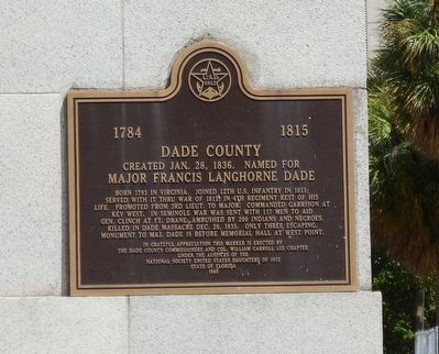 Dade County Marker. Click for full size. Dade County Marker image. Click for full size.