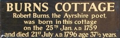 Burns Cottage Marker. Click for full size. Burns Cottage Marker image. Click for full size.