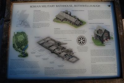 Roman Military Bathhouse, Bothwellhaugh Marker. Click for full size. Roman Military Bathhouse, Bothwellhaugh Marker image. Click for full size.