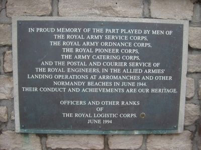 Royal Logistics Corps Memorial Marker image. Click for full size.