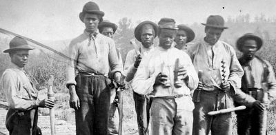 Detail of African American Railroad Workers image. Click for full size.