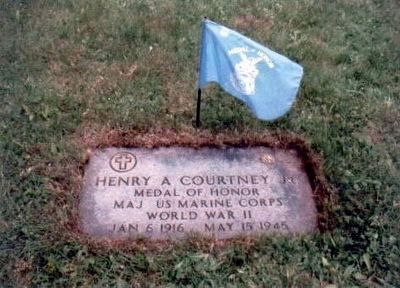 Henry A. Courtney Jr., Medal of Honor grave marker image. Click for full size.