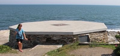 Foundation of the Original Beavertail Lighthouse Marker image. Click for full size.
