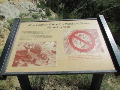 Wind Canyon – Carved by Wind and Water – Marred by Man Marker image. Click for full size.