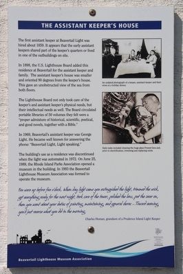 The Assistant Keeper's House Marker. Click for full size. The Assistant Keeper's House Marker image. Click for full size.
